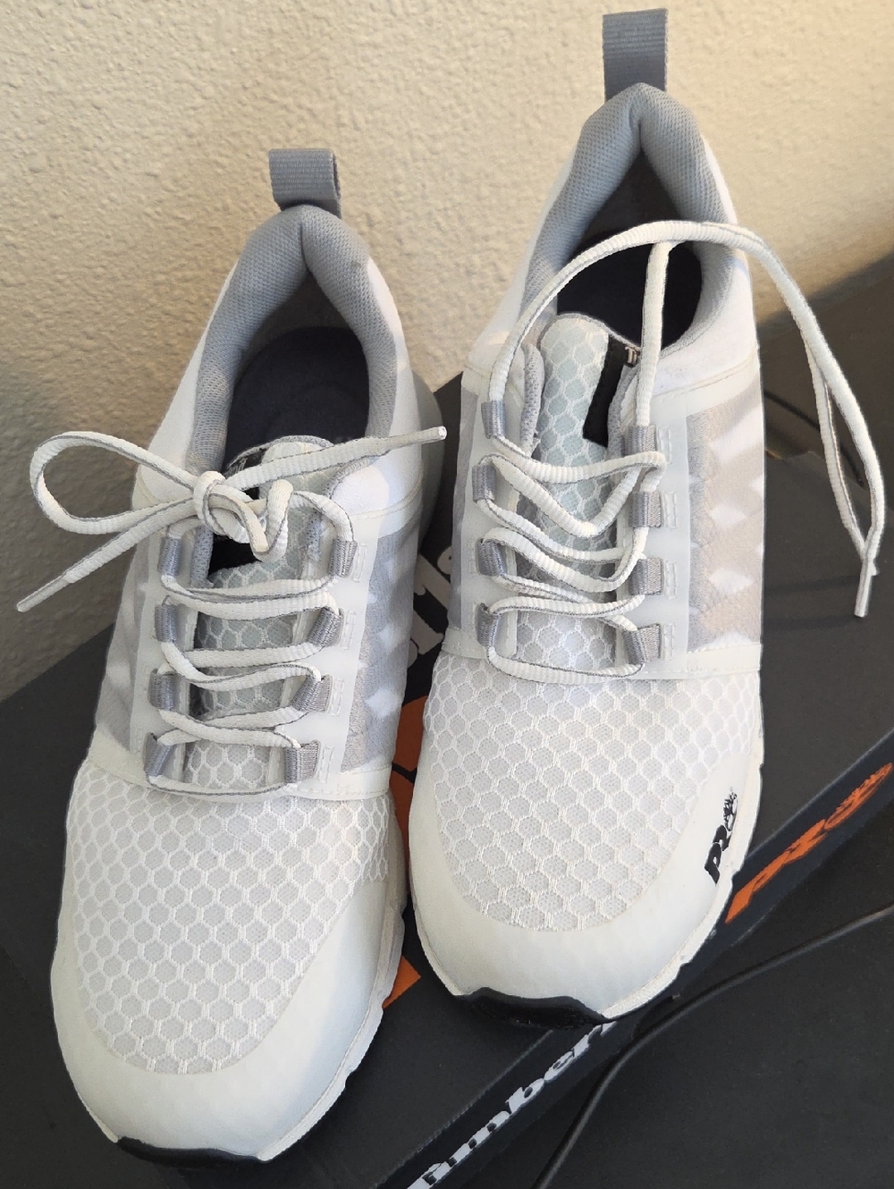 Timberland PRO Radius Composite White and Gray Men's Athletic Sneakers Size 9.5